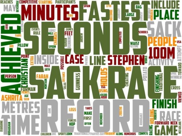 Sack Race Wordart Sublimation